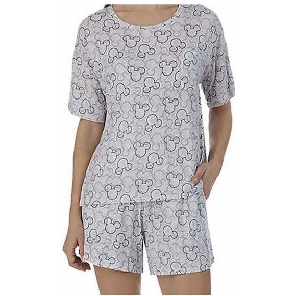 NEW Disney Women's 2 Piece Pajama Set Size Large 12/14 Mickey Mouse - Picture 1 of 11